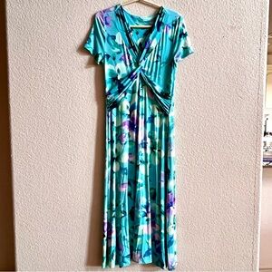 Soft Surroundings Women XS Savoir Dress Blue Lilac Amaryllis Floral Fairy